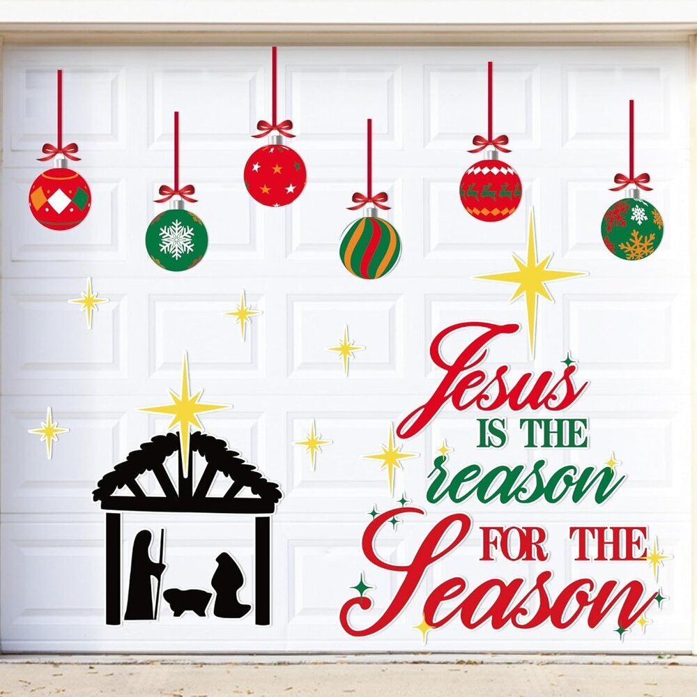 34PCS Christmas Garage Door Decorations Magnets - Nativity Xmas Holiday Refriger